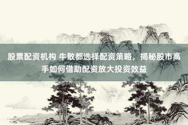 股票配资机构 牛散都选择配资策略，揭秘股市高手如何借助配资放大投资效益