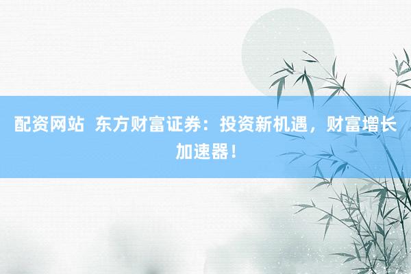 配资网站  东方财富证券：投资新机遇，财富增长加速器！