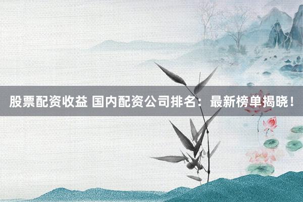 股票配资收益 国内配资公司排名：最新榜单揭晓！
