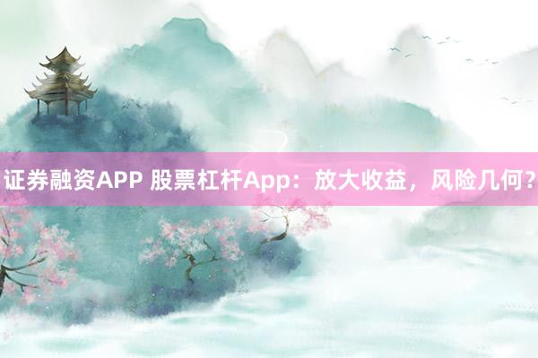 证券融资APP 股票杠杆App：放大收益，风险几何？