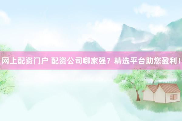 网上配资门户 配资公司哪家强？精选平台助您盈利！