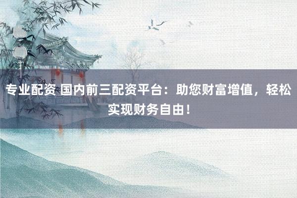 专业配资 国内前三配资平台：助您财富增值，轻松实现财务自由！