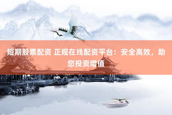 短期股票配资 正规在线配资平台：安全高效，助您投资增值