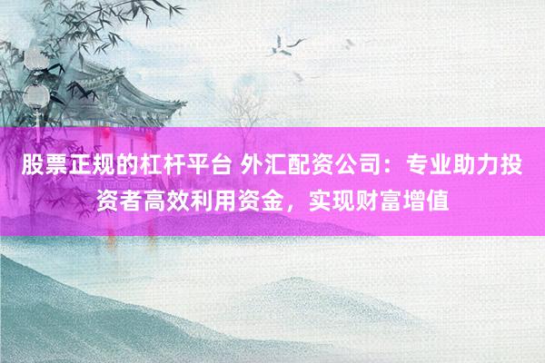 股票正规的杠杆平台 外汇配资公司：专业助力投资者高效利用资金，实现财富增值