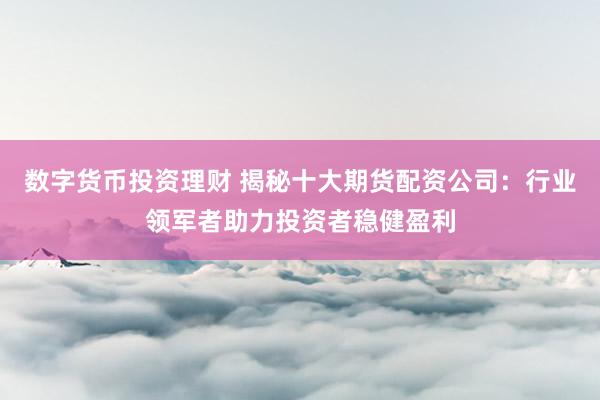 数字货币投资理财 揭秘十大期货配资公司：行业领军者助力投资者稳健盈利