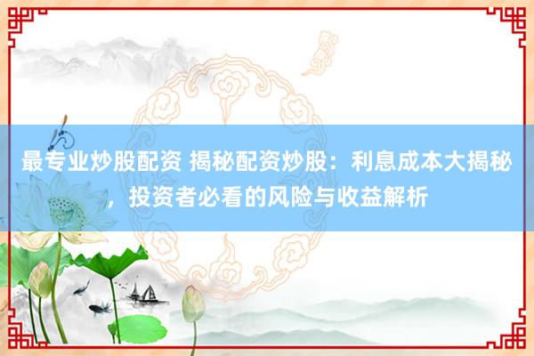 最专业炒股配资 揭秘配资炒股：利息成本大揭秘，投资者必看的风险与收益解析