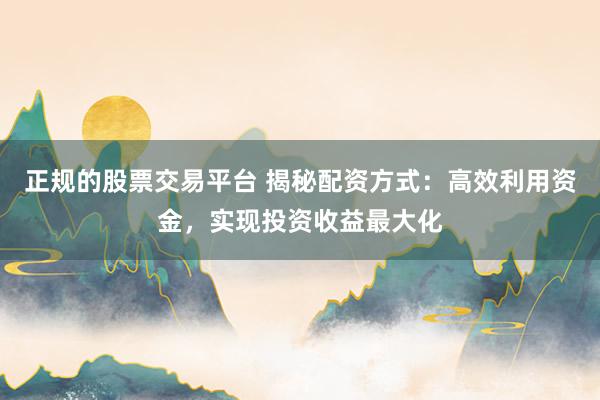 正规的股票交易平台 揭秘配资方式：高效利用资金，实现投资收益最大化