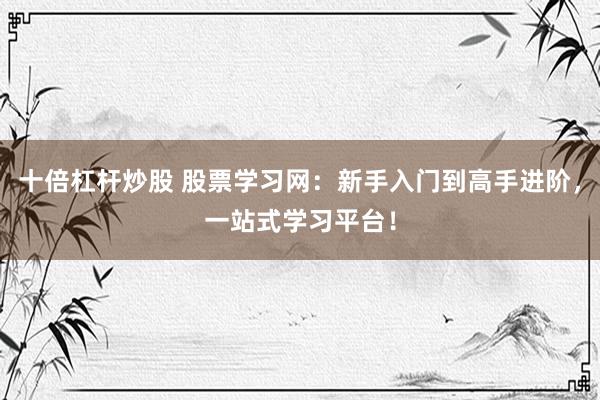 十倍杠杆炒股 股票学习网：新手入门到高手进阶，一站式学习平台！